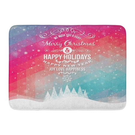 GODPOK Year Holiday Christmas Merry Lettering Winter Text Rug Doormat Bath Mat 23.6x15.7 inch