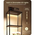 thumbnail image 1 of GOEBLESON 5-Tier Corner Floor Lamp with Shelves, Dimmable LED Bookshelf Light for Living Room, Remote & Foot Control, 3CCT Timer, Black, 1 of 7