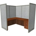 thumbnail image 1 of GOF 1 Person Workstation Cubicle (5.5’D x 6’W x 6’H, Dark Cherry) Office Partition with Desk & Pedestal Set, 1 of 10