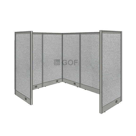 GOF 1 Person Workstation Cubicle (5’D x 6’W x 5’H) Office Partition Panels Only