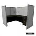 thumbnail image 1 of GOF 1 Person Workstation Cubicle (5’D x 6’W x 6’H, Espresso) Office Partition with Desk & Pedestal Set, 1 of 10
