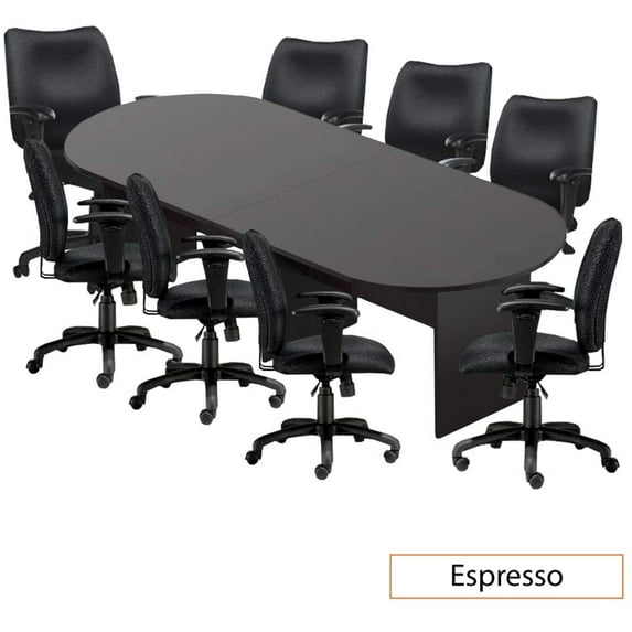 GOF 10FT Conference Table Set with Chairs (G11612B) - Espresso