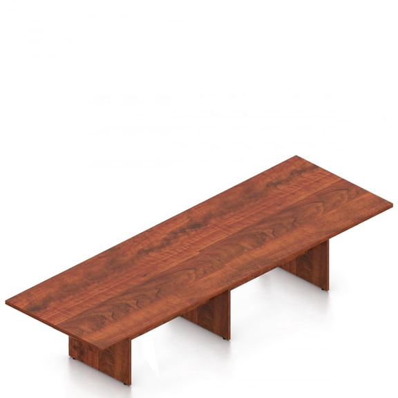 GOF 12 Ft. Rectangular Office Conference Table, Modern Meeting Room Desk, Durable Laminate (Dark Cherry)