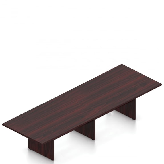 GOF 12 Ft. Rectangular Office Conference Table, Modern Meeting Room Desk, Durable Laminate (Mahogany)