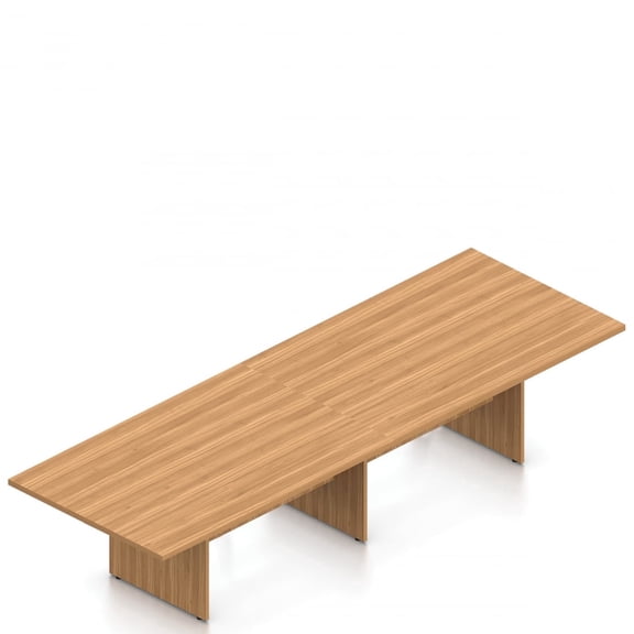 GOF 12 Ft. Rectangular Office Conference Table, Modern Meeting Room Desk, Durable Laminate (Walnut)