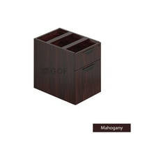 GOF 2 Person Workstation Cubicle (5.5’D x 12’W x 4’H) / Office Partition, Room Divider (Pedestal Only, Mahogany)