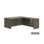 GOF 2 Person Workstation Cubicle 5 D x 13 W x 6 H / Office Partition, Room Divider L-Shape Desk Only, Artisan Grey