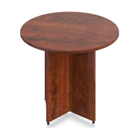 GOF 36-inch Dark Cherry Round Table with High-Quality Laminate - Modern Office Desk for Home Workspace & Team Meetings