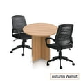 thumbnail image 1 of GOF 36-inch Walnut Round Table with 2 Mesh Back Office Chairs (G10902B) - Durable, Modern, Ergonomic, 1 of 9