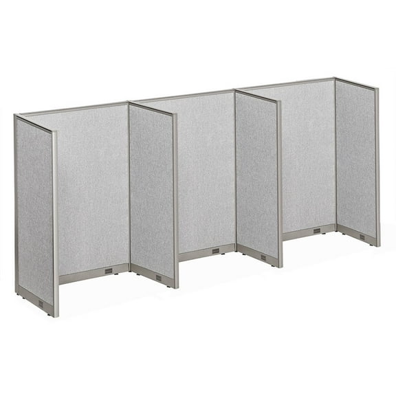 GOF 3P Office Cubicle (30”D x 144”W x 72”H) Freestanding Privacy Workstation, Partition Wall Panels, Office Room Divider