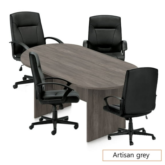GOF 6 Ft. Artisan Gray Conference Table with 4 Luxhide Office Chairs (G11776B) – Premium Meeting Room Set