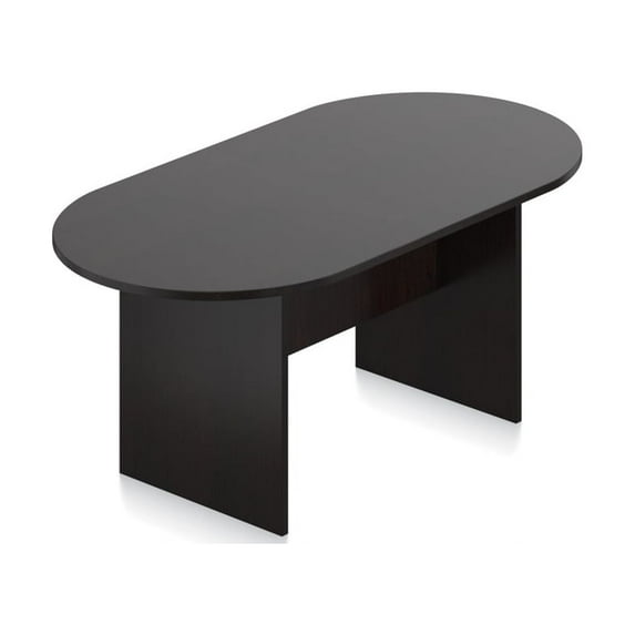 GOF 6 Ft. Espresso Racetrack Conference Table – Office Meeting Room Desk with Durable Laminate Finish