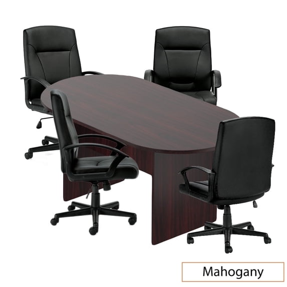 GOF 6 Ft. Mahogany Conference Table with 4 Luxhide Office Chairs (G11776B) – Premium Meeting Room Set