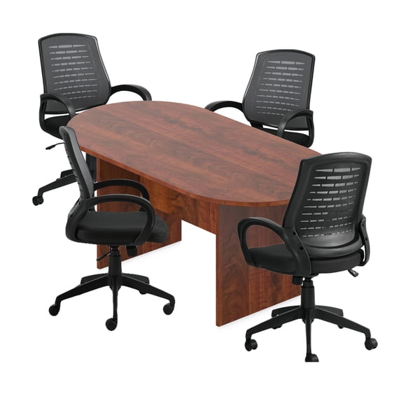 GOF 6FT, 8FT, 10FT Conference Table Set with Chairs (G10902B) Cherry, Espresso, Mahogany, Walnut, Artisan Grey