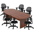 thumbnail image 1 of GOF 8 ft. Dark Cherry Conference Room Table with 6 Ergonomic Office Chairs (G11647B) – Durable & Modern Desk Set, 1 of 9