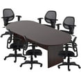 thumbnail image 1 of GOF 8 ft. Mahogany Conference Room Table with 6 Ergonomic Office Chairs (G11647B) – Durable & Modern Desk Set, 1 of 9