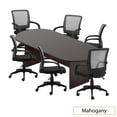 thumbnail image 1 of GOF 8 ft. Mahogany Conference Table with 6 Ergonomic Chairs (G10900B) – Modern Office Desk Set for Meetings, 1 of 10