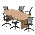 thumbnail image 1 of GOF 8 ft. Walnut Conference Table with 6 Ergonomic Chairs(G10705B) Modern Office Desk Set, 1 of 9