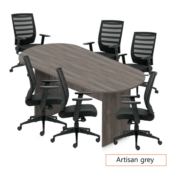 GOF 8FT Conference Table Set with Chairs (G11920B) - Artisan Grey