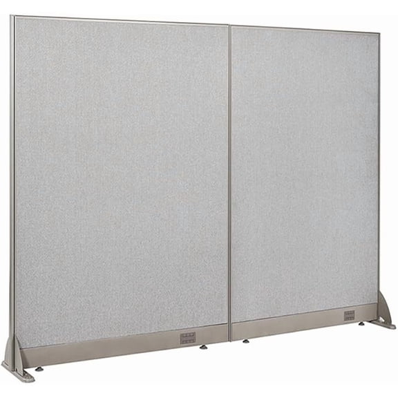 GOF Freestanding Partition (66"W x 60"H) Straight Run Panels w/ Safety Legs - Room Divider, Privacy Wall Screen, Office Workstation