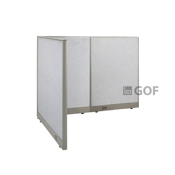GOF L-shaped Freestanding Office Partition, Room Divider, Privacy Screen, Workstation Cubicle (48”D x 60”W x 48”H)