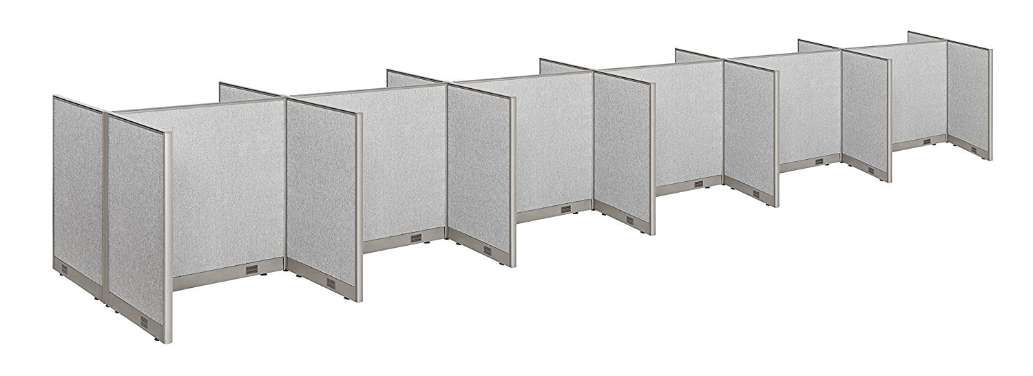 GOF Double 12 Stations Office Cubicle (60”D x 288”W x 48”H) Freestanding Privacy Workstation, Partition Wall Panels, Office Room Divider