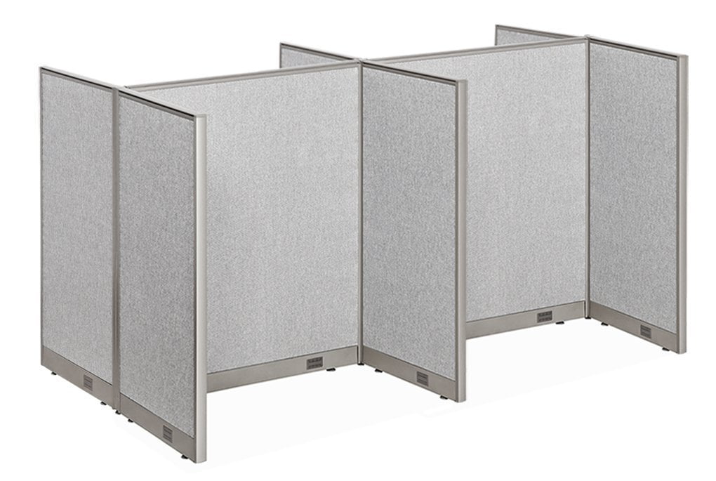 GOF Double 4 Stations Office Cubicle (60”D x 96”W x 60”H) Freestanding Privacy Workstation, Partition Wall Panels, Office Room Divider