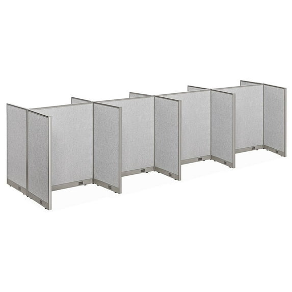 GOF Double 8 Stations Office Cubicle (60”D x 192”W x 60”H) Freestanding Privacy Workstation, Partition Wall Panels, Office Room Divider