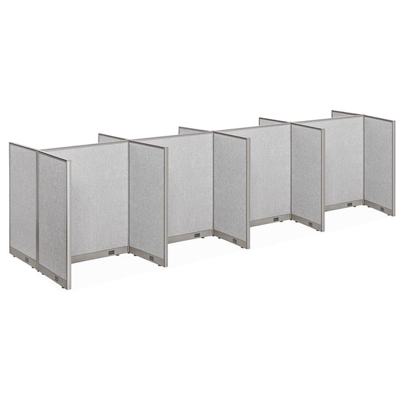 GOF Double 8 Stations Office Cubicle (60”D x 192”W x 60”H) Freestanding Privacy Workstation, Partition Wall Panels, Office Room Divider
