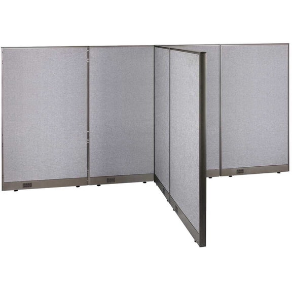 GOF T-shaped Freestanding Partition (66”D x 132”W x 72”H) Office Room Divider, Privacy Screen, Workstation Cubicle