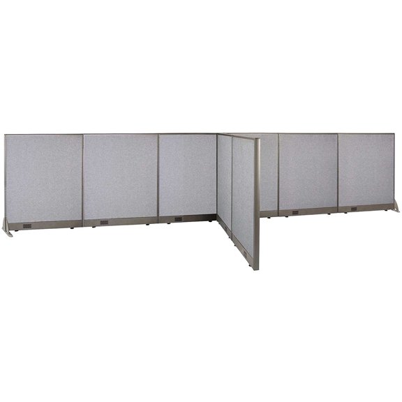 GOF T-shaped Freestanding Partition (66”D x 204”W x 48”H) Office Room Divider, Privacy Screen, Workstation Cubicle