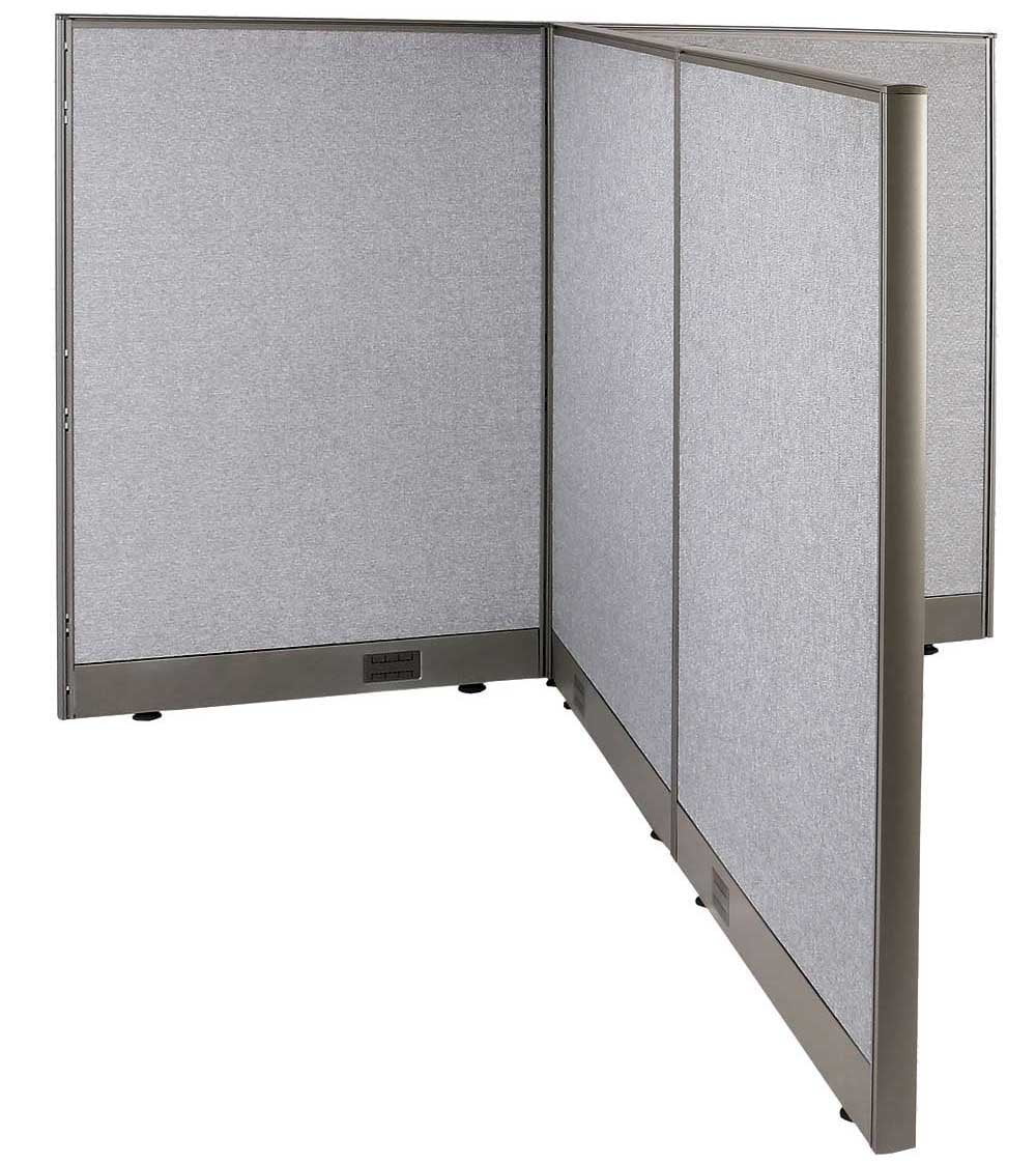GOF T-shaped Freestanding Partition (72”D x 60”W x 48”H) Office Room Divider, Privacy Screen, Workstation Cubicle
