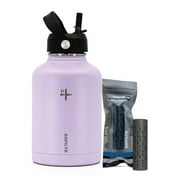 GOFILTR 50 oz Alkaline Water Bottle With Straw Lid + 1 Magnesium 9.5 ph Alkaline Water Infuser/Sport Insulated Water Bottle Jug/Creates Alkaline Water, Color: Orchid