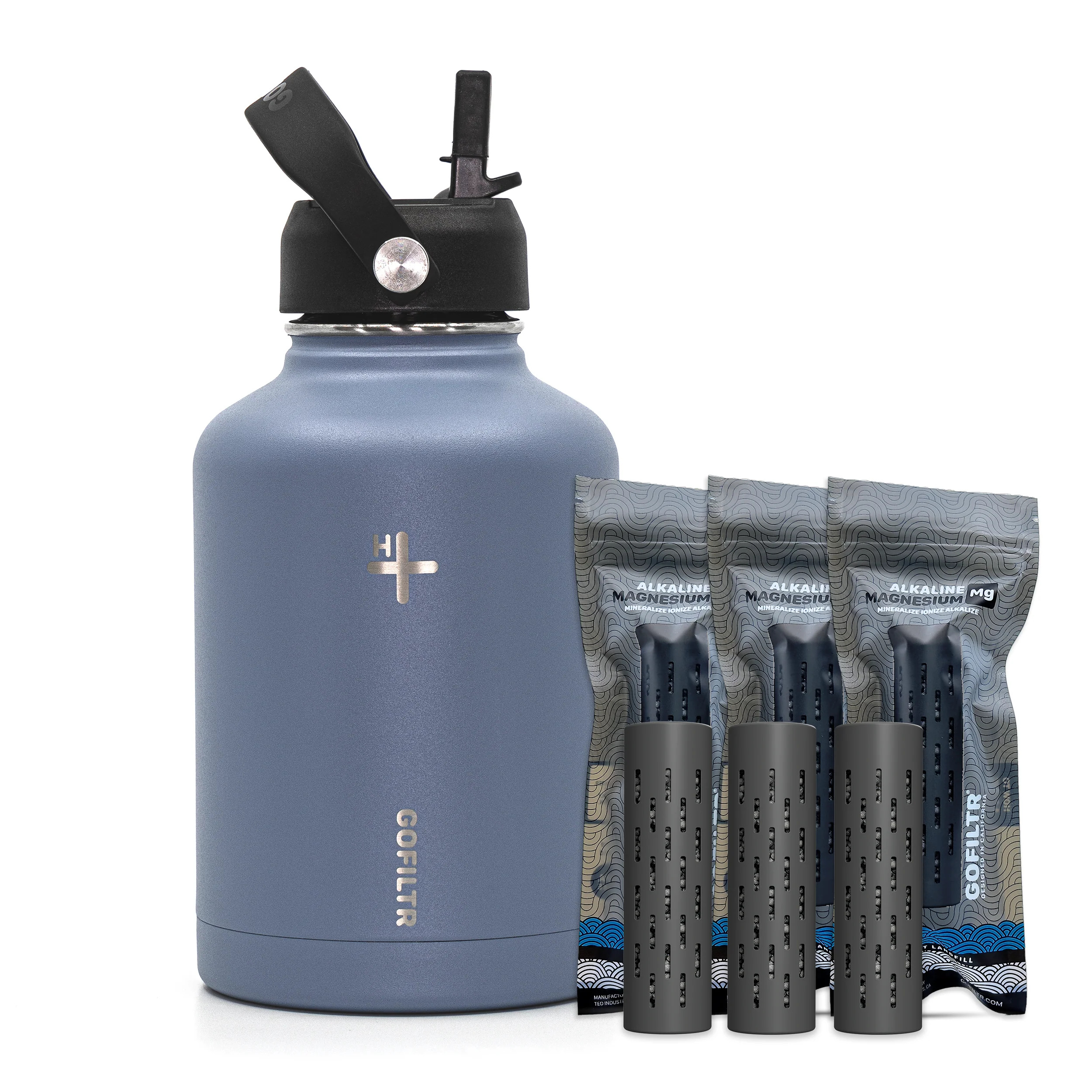 GOFILTR Magnesium Alkaline Wasser Infuser (2er Pack) – Erhöht PH-Wert Auf 9,5, Fügt Elektrolyte Hinzu, Für Flaschen & Krüge