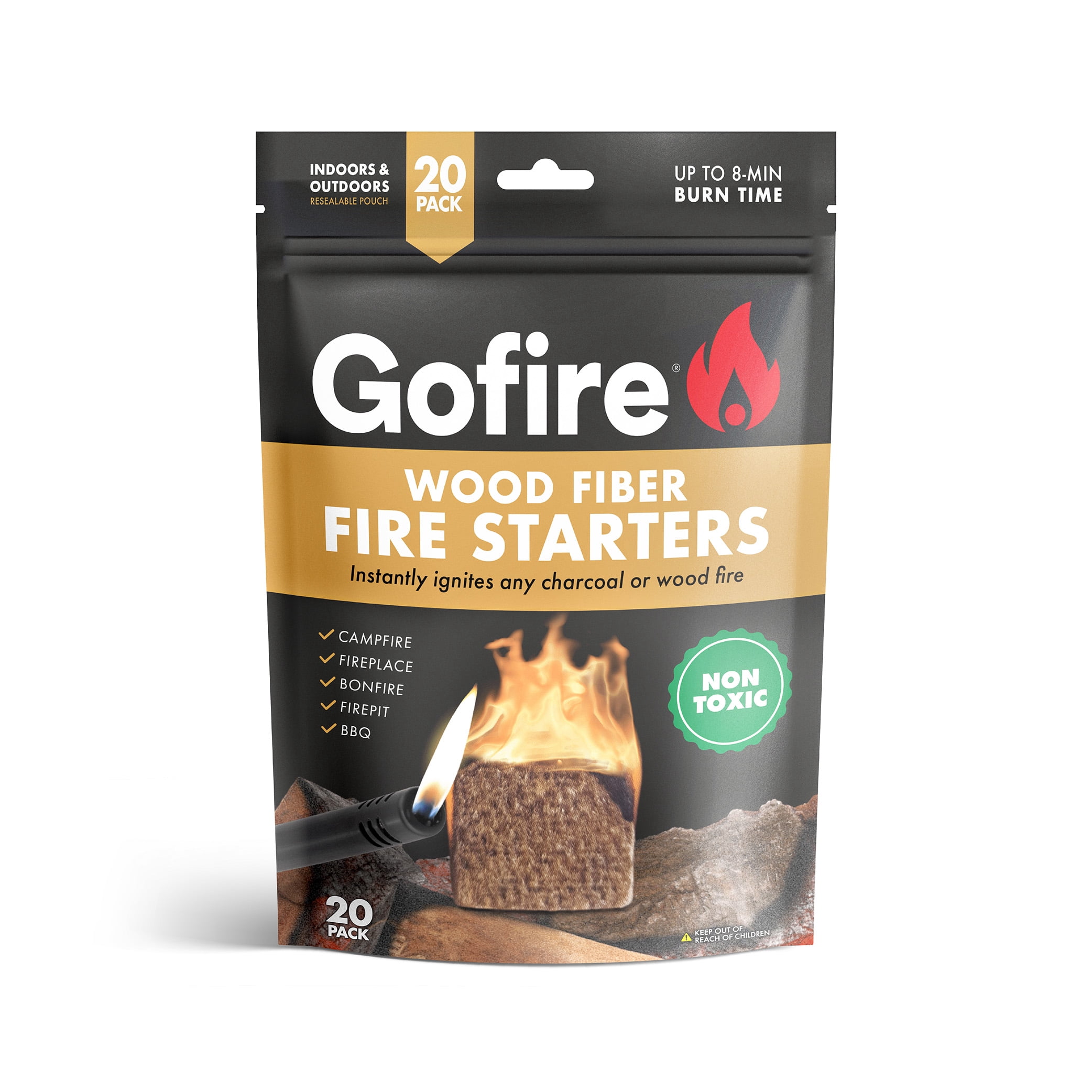 Gofire Eco-Friendly Wood Fiber Fire Starter, 20 Count