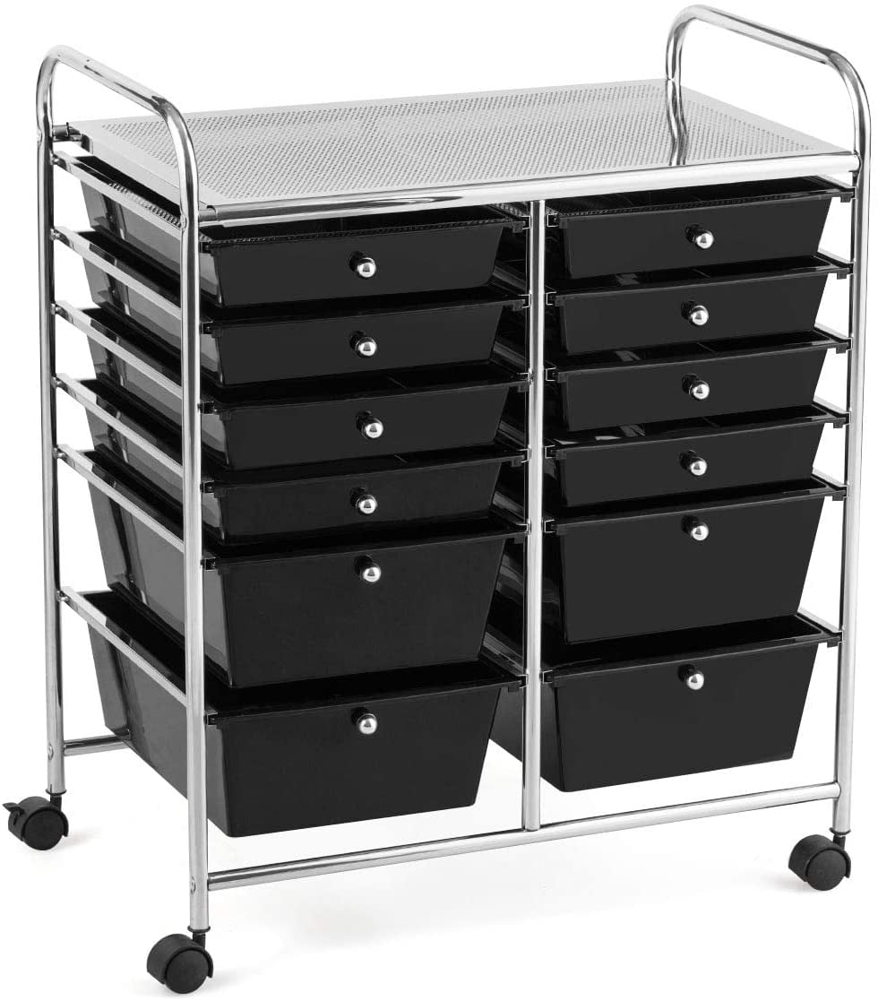GOFLAME 12Drawer Rolling Storage Cart, Multipurpose Organizer Cart