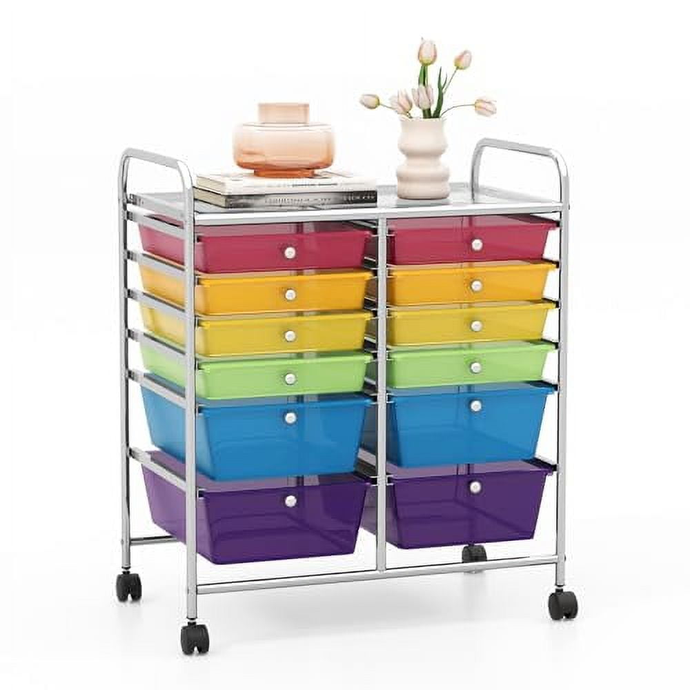 GOFLAME 12Drawer Rolling Storage Cart, Multipurpose Organizer Cart