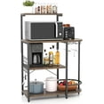 GOFLAME 4Tier Kitchen Bakers Rack, Industrial Microwave Oven Stand