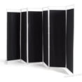 thumbnail image 1 of GOFLAME 6 Ft Room Divider, 6 Panel Folding Wall Divider, Freestanding Partition with Adjustable Foot Pads, Perfect Privacy Screen for Home Office, Black, 1 of 17