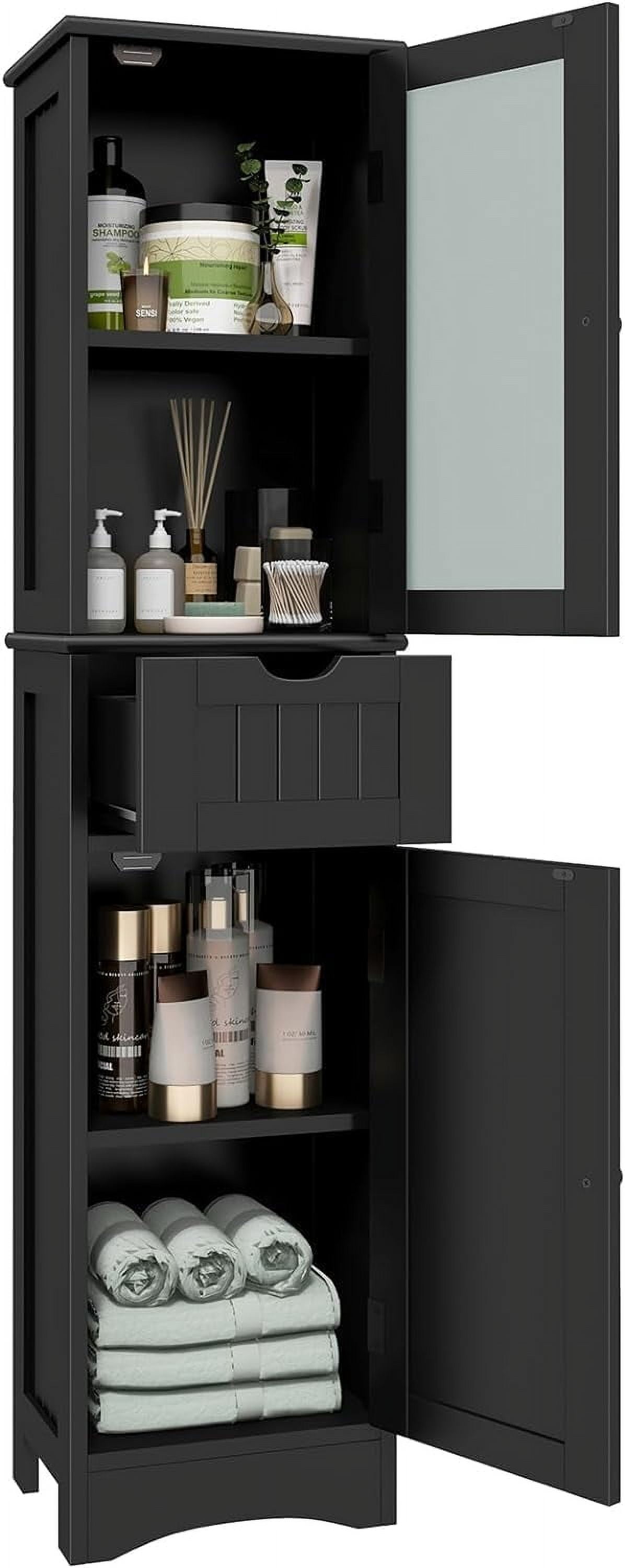 GOFLAME 67” Tall Narrow Bathroom Storage Cabinet, Corner Floor Cabinet ...