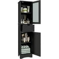 thumbnail image 1 of GOFLAME 67” Tall Narrow Bathroom Storage Cabinet, Corner Floor Cabinet with 2 Doors, 1 Drawer & 3-Level Adjustable Shelves, Slim Storage Organizer for Bathroom, Living Room, Black, 1 of 18