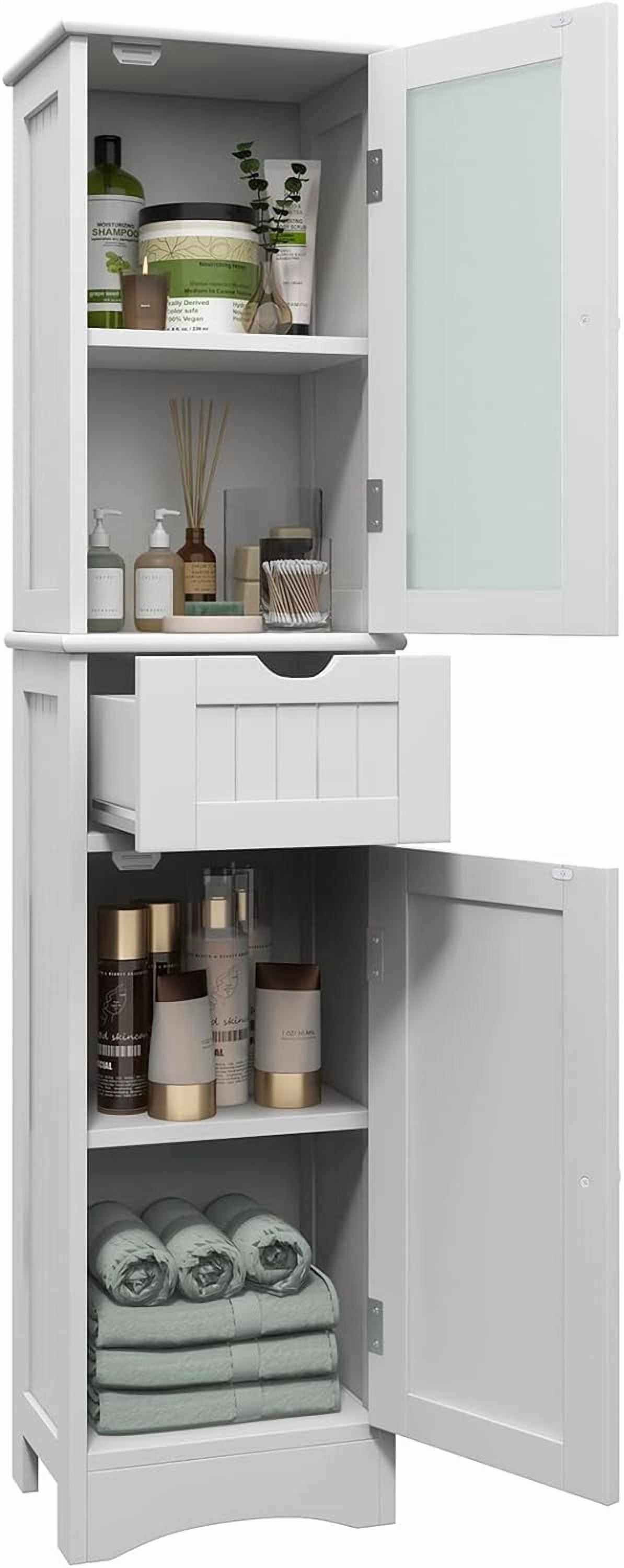 GOFLAME 67” Tall Narrow Bathroom Storage Cabinet, Corner Floor Cabinet ...