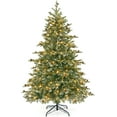 thumbnail image 1 of GOFLAME 6FT Pre-Lit Christmas Tree, Artificial Xmas Tree with 590 Branch Tips, 53 Pine Cones, 240 Warm White LED Lights, 8 Lighting Modes, Holiday Decoration Tree for Home, Shop & Office, 1 of 9