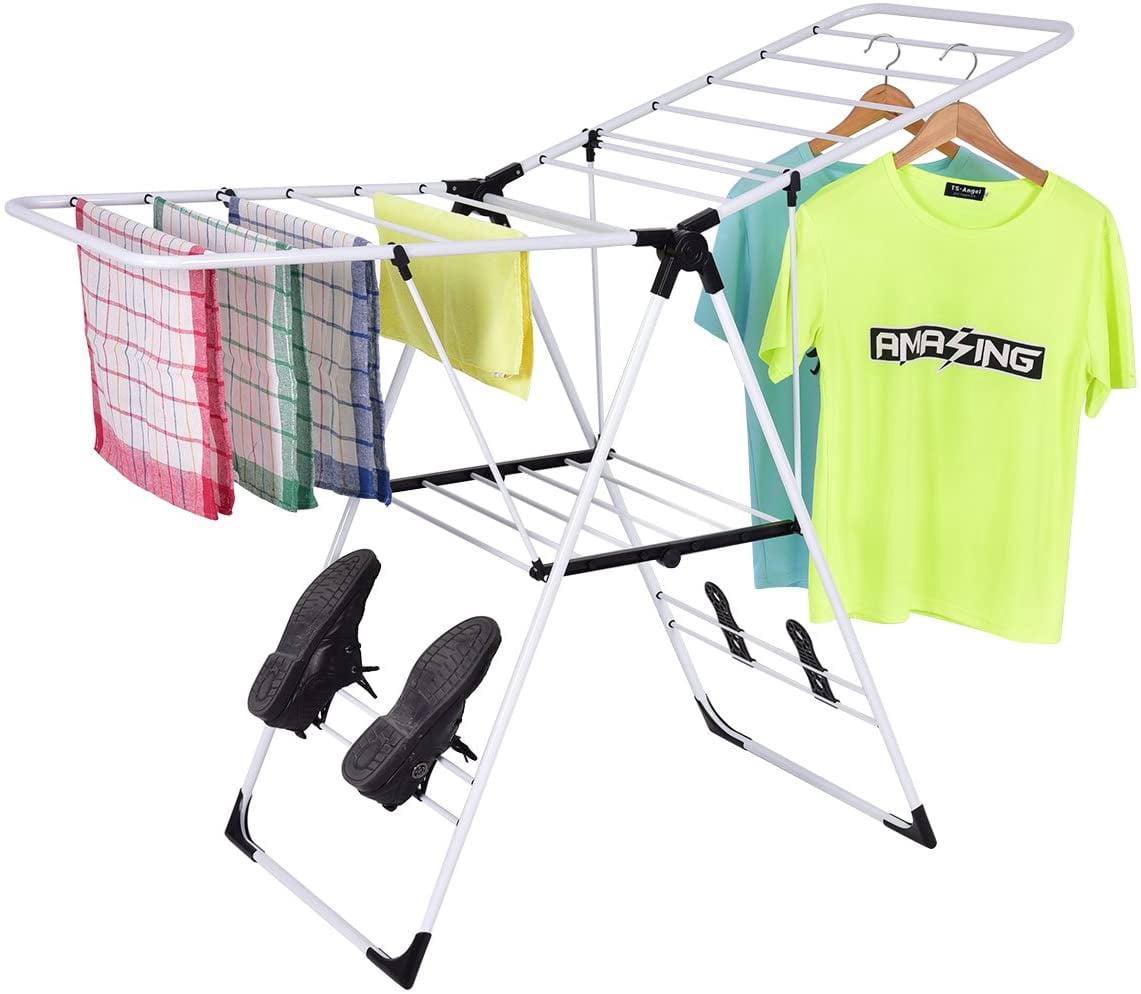 Wave Clothes Rack GOFLAME Clothes Drying Rack, 2-Tier Folding Laundry Drying Rack with ...