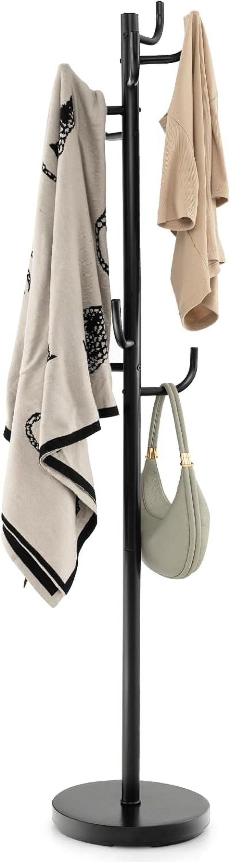 GOFLAME Coat Rack Freestanding, Metal Coat Tree with 8 Hooks and Stable ...