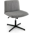 thumbnail image 1 of GOFLAME Criss Cross Office Chair, Swivel Cross Legged Office Desk Chairs with Wide Seat and Rocking Function, Height Adjustable Armless Computer Desk Chair for Home Office, Bedroom, No Wheels, Grey, 1 of 9
