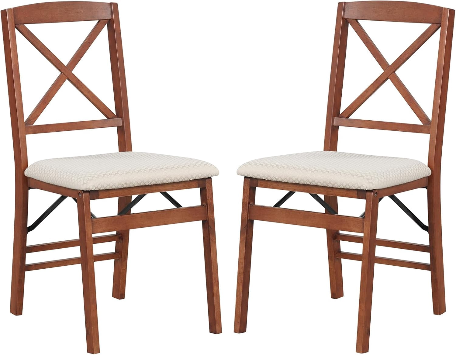 GOFLAME 2-Pack Folding Dining Chairs – Comfy Padded Seats, Rubber Wood Legs, Easy-Fold Design For Kitchen, Living Room, Or Restaurant