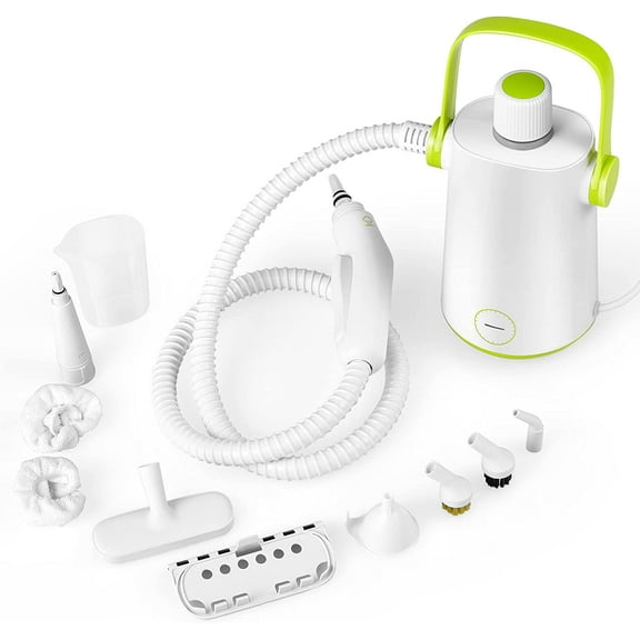 GOFLAME Handheld Steam Cleaner, 1000W Portable Pressurized Cleaner with 10 Accessories for Multipurpose Use, Powerful Steamer for Home Office Kitchen Car Seat (Green)