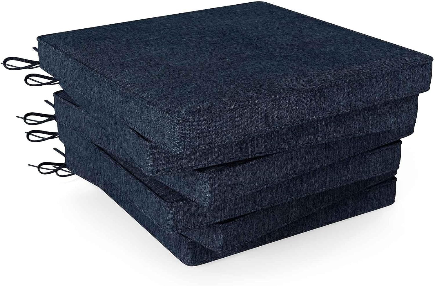 Waterproof Outdoor Chair Cushions (Set Of 2) - 22x22 Inch Square Patio Seat Cushions With Ties & Removable Covers