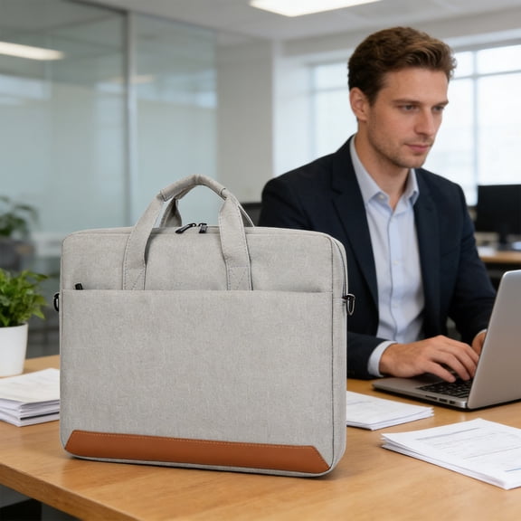 GOFLIC 15 Inch Water Repellent Laptop Messenger Shoulder Bag, Sleek Durable Fabric Carrying Sleeve for Notebook Computers and Tablet Devices
